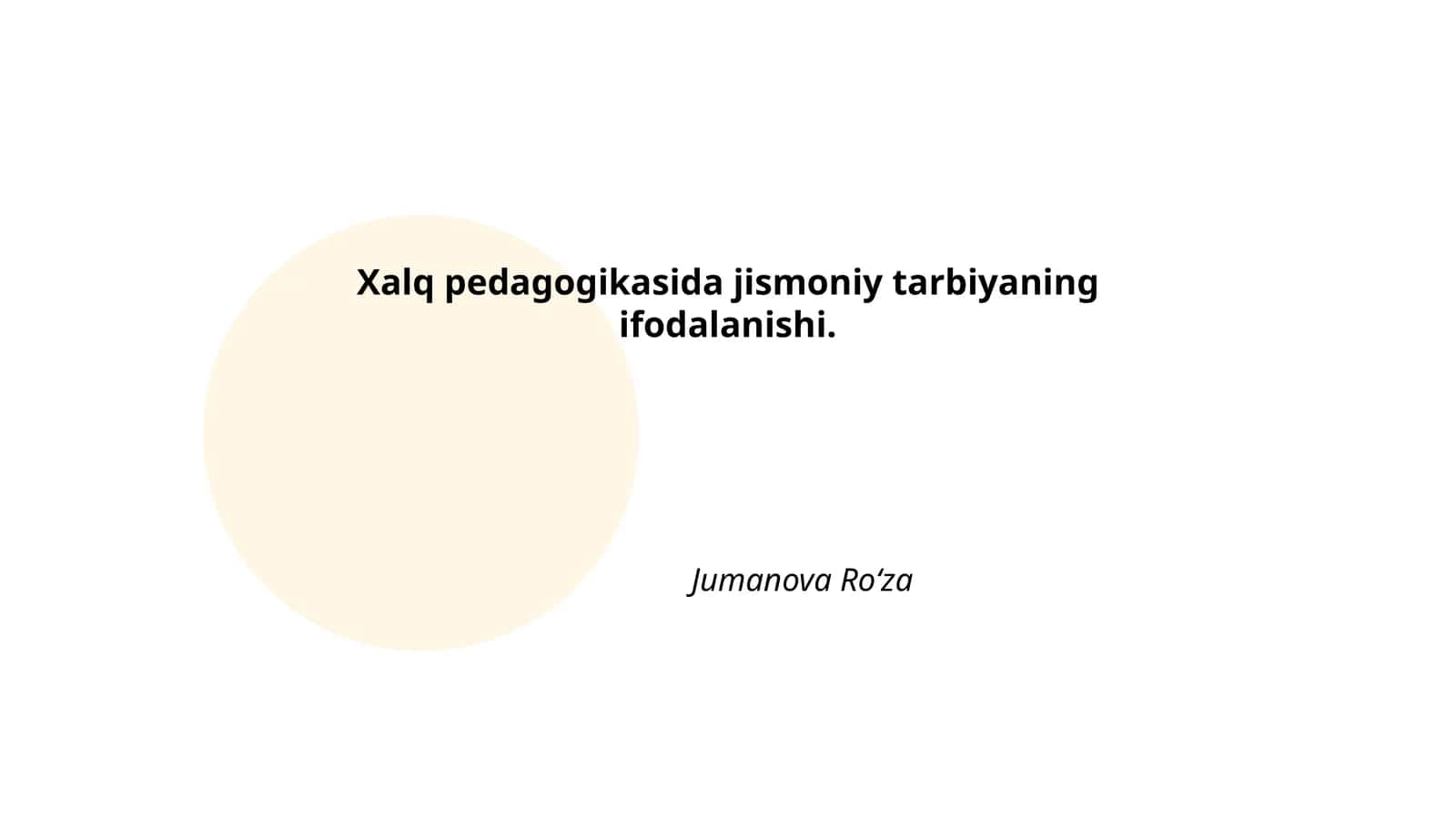Jismoniy tarbiya asoslari