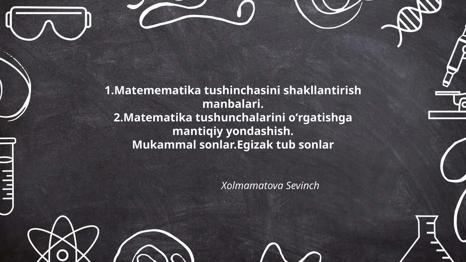 Matemematika tushinchasini shakllantirish manbalari