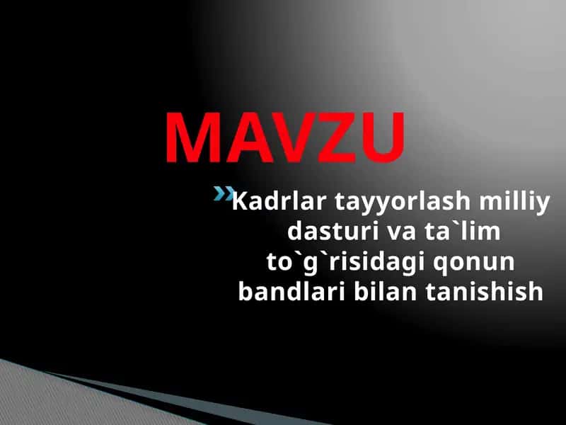 Ta'lim to'g'risida Qonun