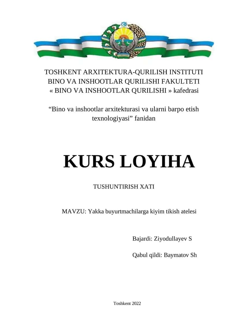 Yakka buyurtmachilarga kiyim tikish atelesi