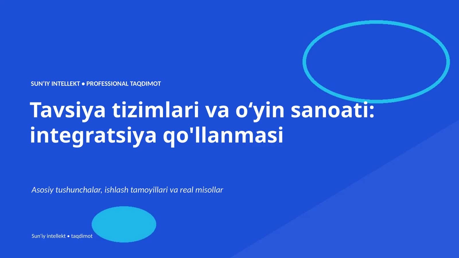 Tavsiya tizimlari va oʻyin sanoati: integratsiya qo'llanmasi
