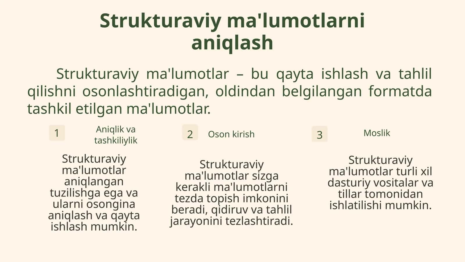 STRUKTURAVIY MA’LUMOTLARNI QIDIRISH