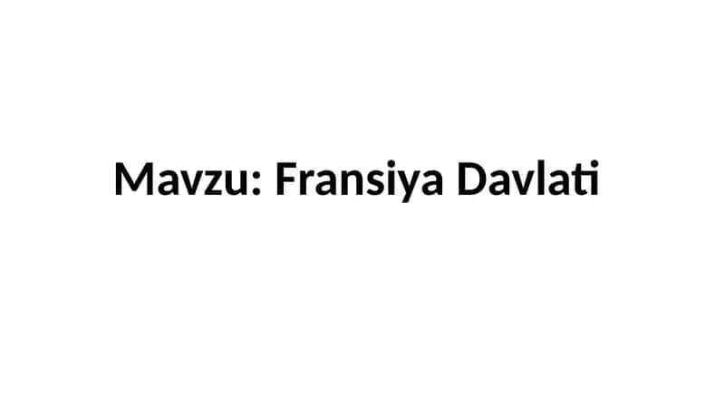 Fransiyadagi Davlat