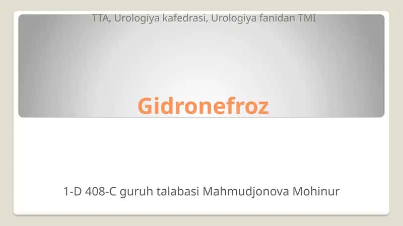 Gidronefroz