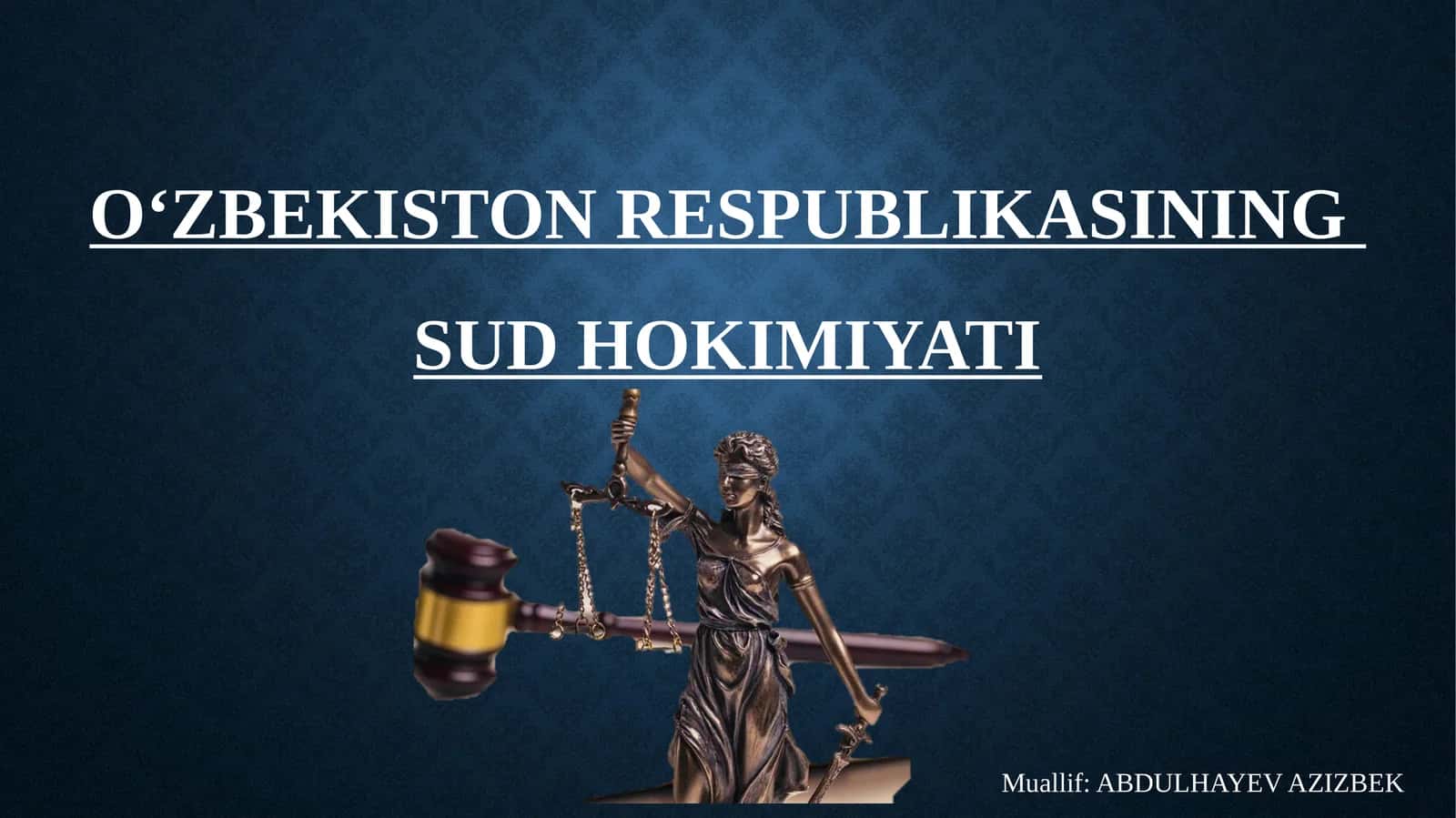 O‘ZBEKISTON RESPUBLIKASINING UDI HOKIMIYATI