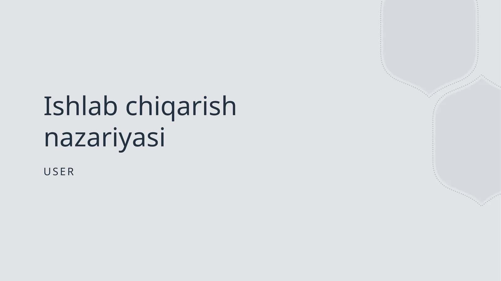 Ishlab chiqarish nazariyasi
