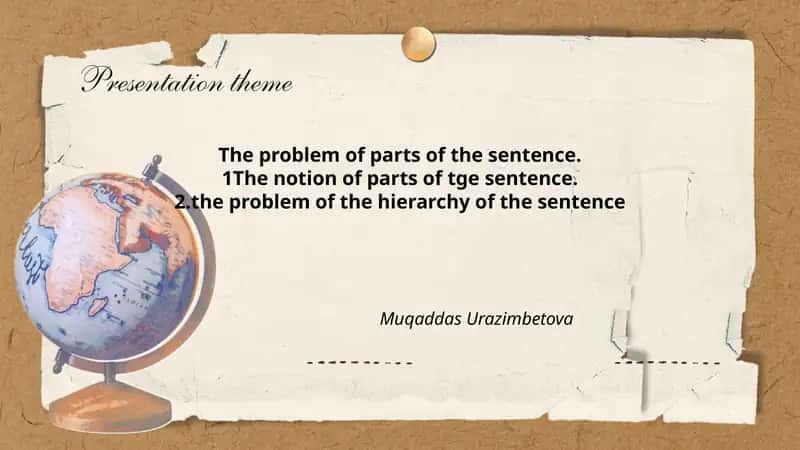 The problem of parts of the sentence