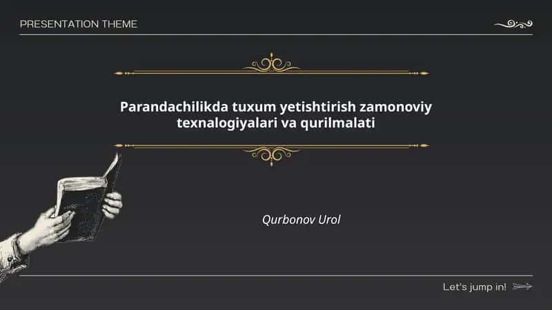Parandachilikda tuxum yetishtirish zamonoviy texnologiyalari va qurilmalati