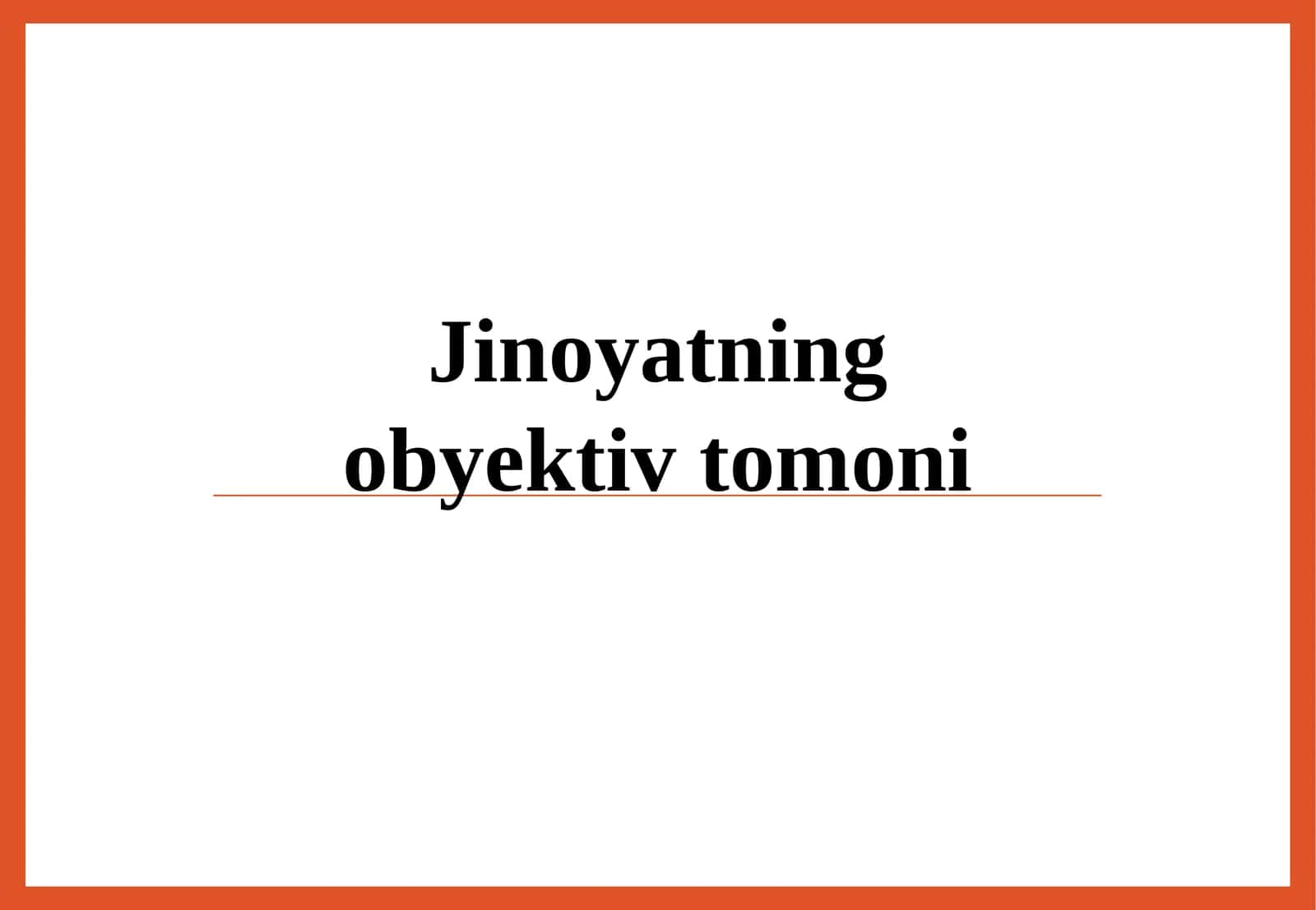 Jinoyatning obyektiv tomoni