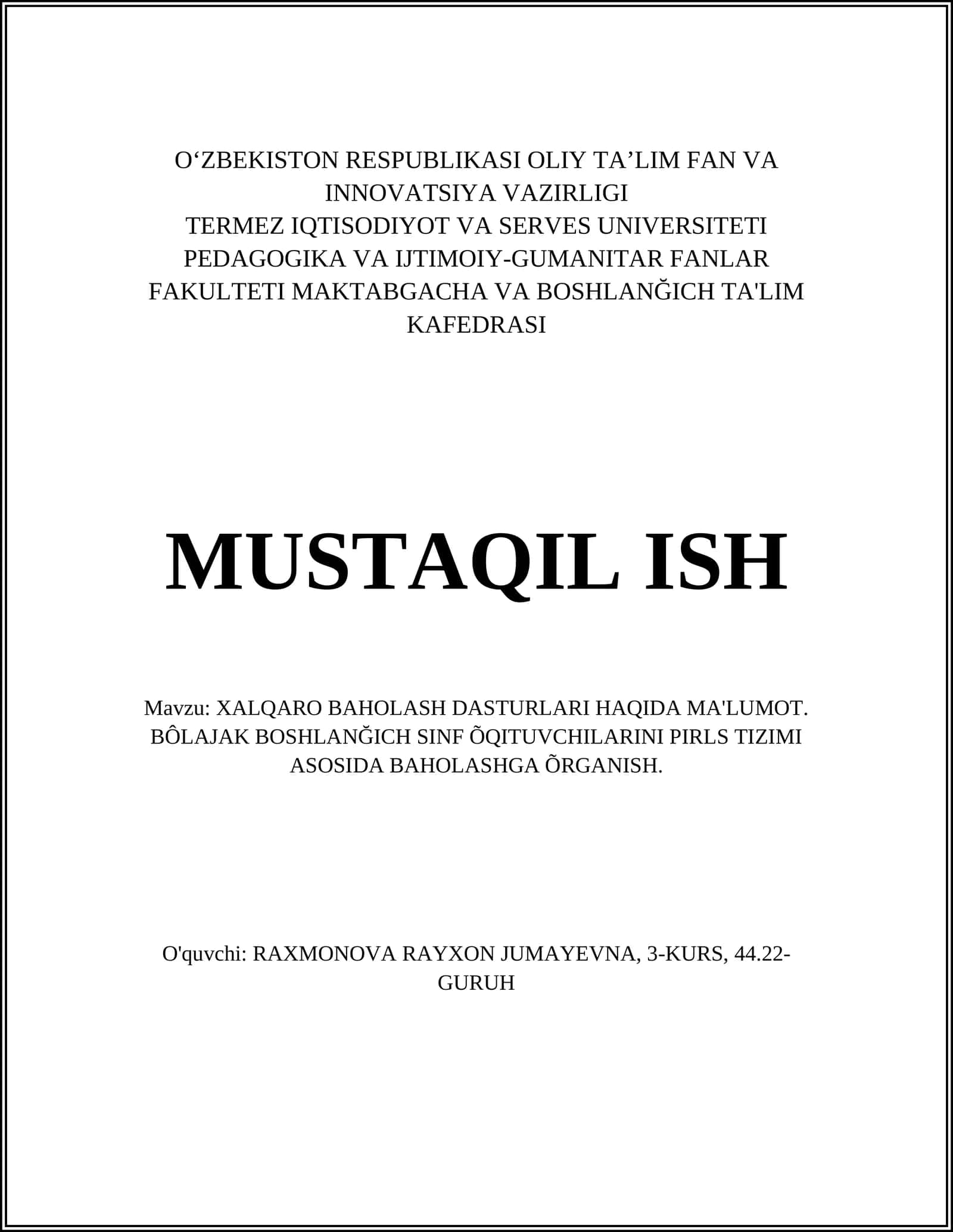 Xalqaro Baholash Dasturlari