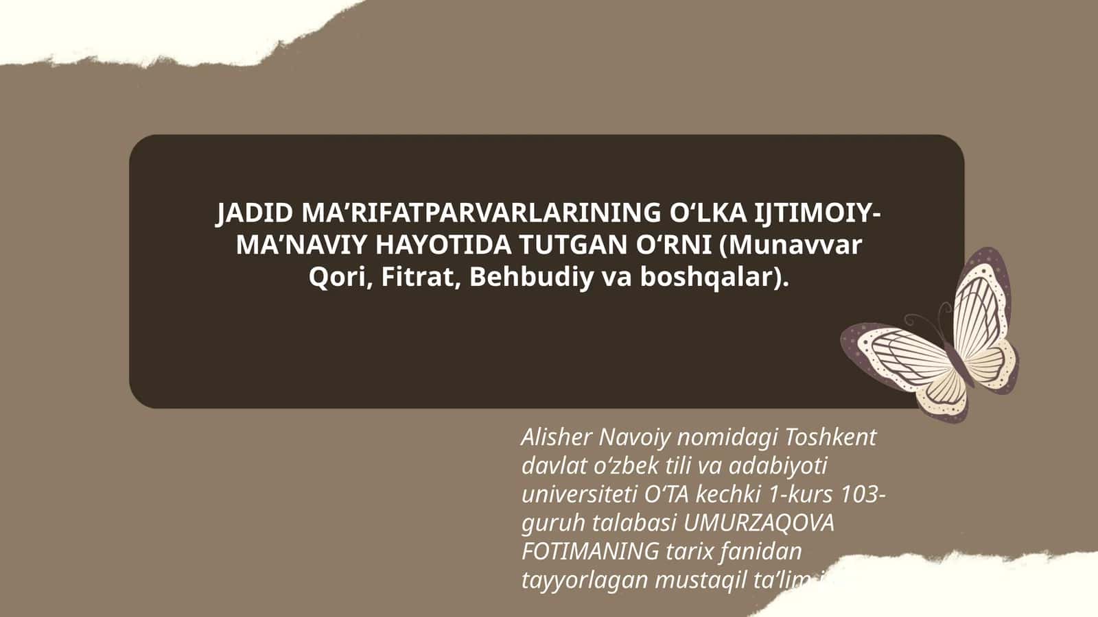 UMURZAQOVA FOTIMANING TARIXI