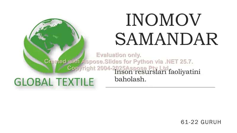 Global Textile inson resurslari analizi