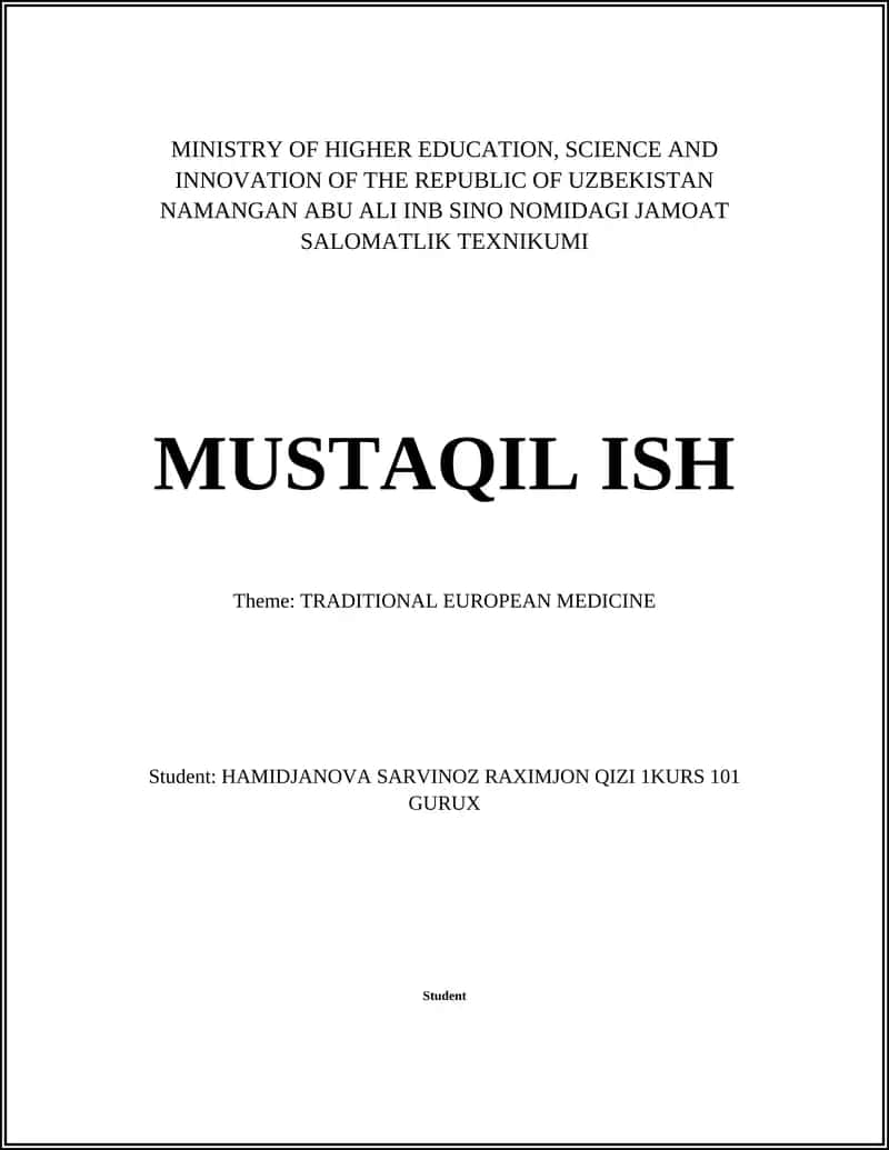 Traditional European Medicine