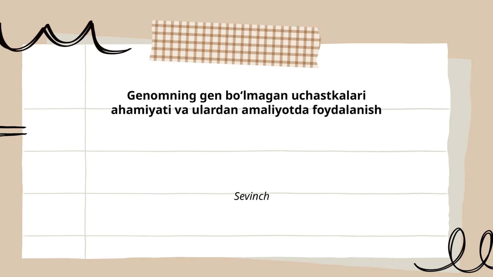 Genomning gen bo'lmagan uchastkalari va ularning tuzilishi