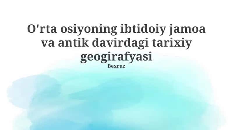 Markaziy Osiyo tarixiy geografiyasi