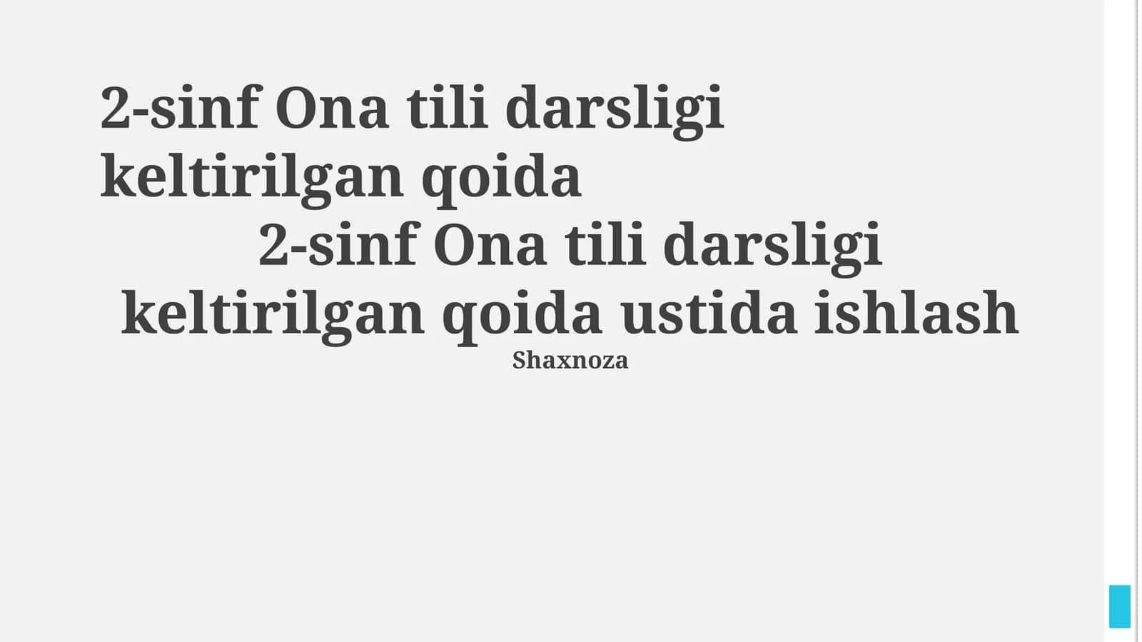 2-sinf Ona tili darsligi keltirilgan qoida
