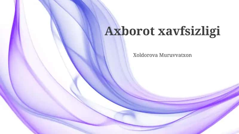Axborot xavfsizligi
