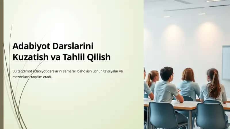 Adabiyot Darslarini Kuzatish va Tahlil Qilish
