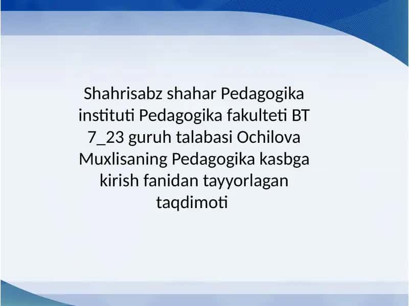 Qadimgi xalq o'zbek tarbiyasi