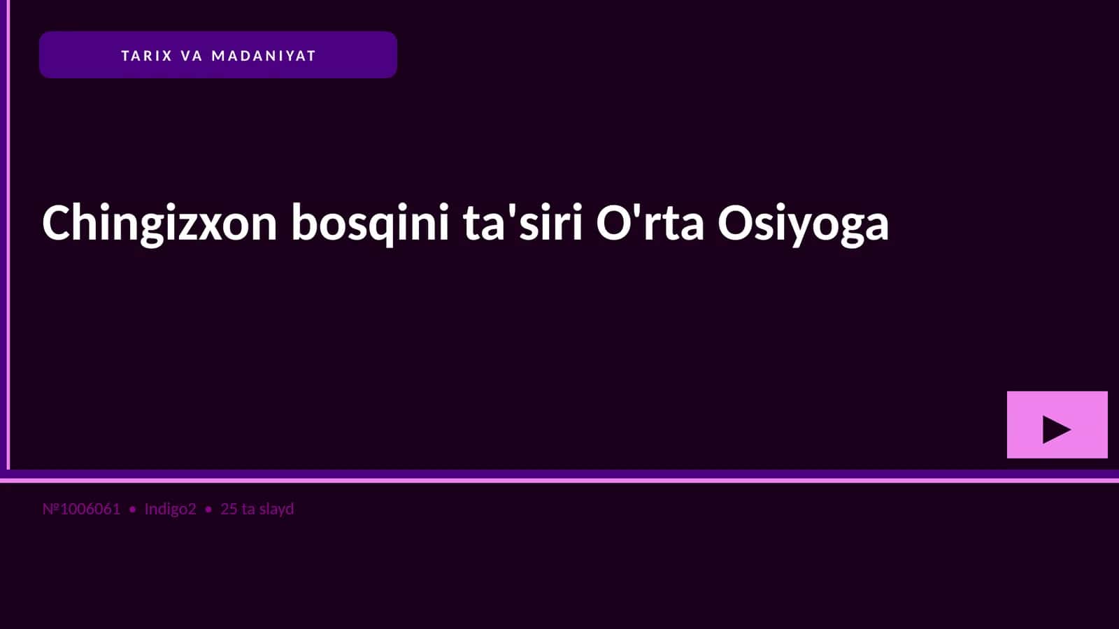 Chingizxon bosqini ta'siri O'rta Osiyoga