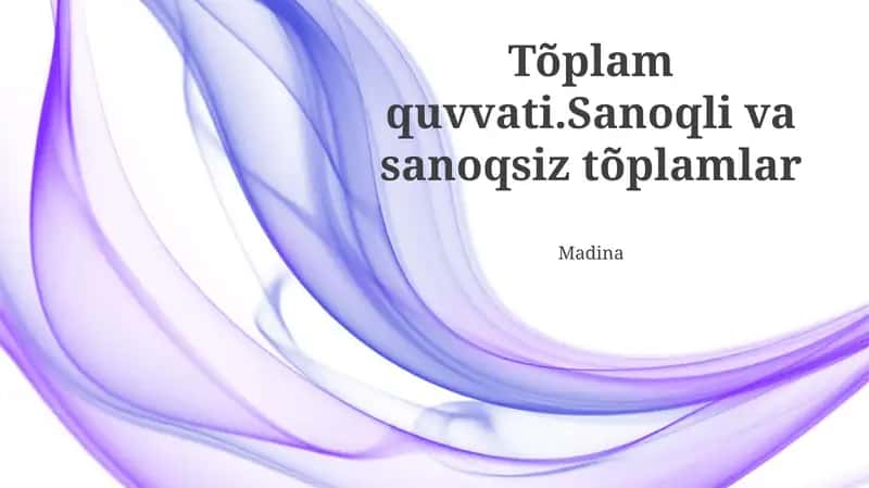 Sanaladigan To'plamlar