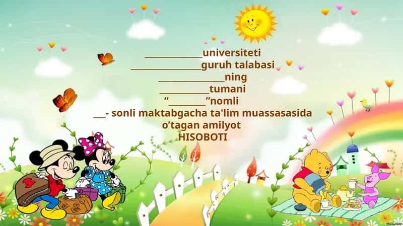 Maktabgacha ta'lim muassasasida o’tagan amilyot HISOBOTI