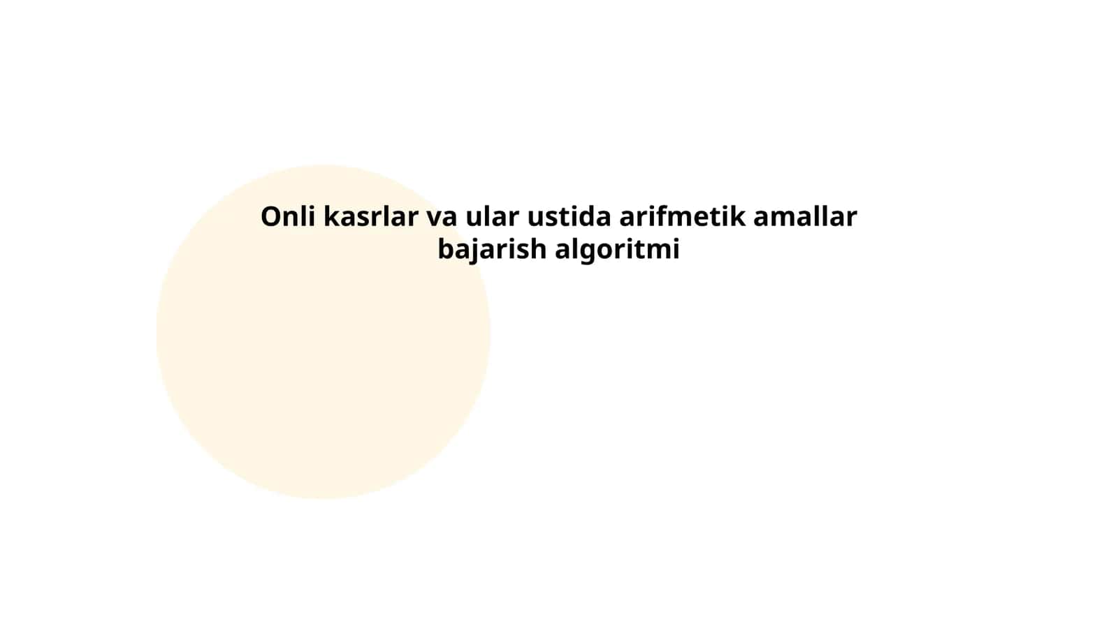 Onli kasrlar va ular ustida arifmetik amallar bajarish algoritmi