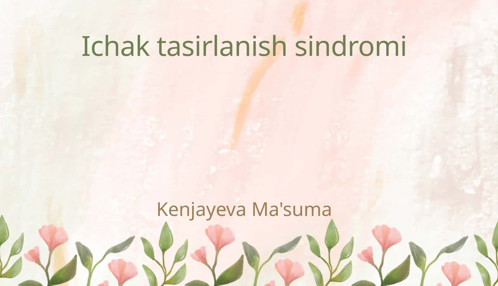 Ichak tasirlanish sindromi