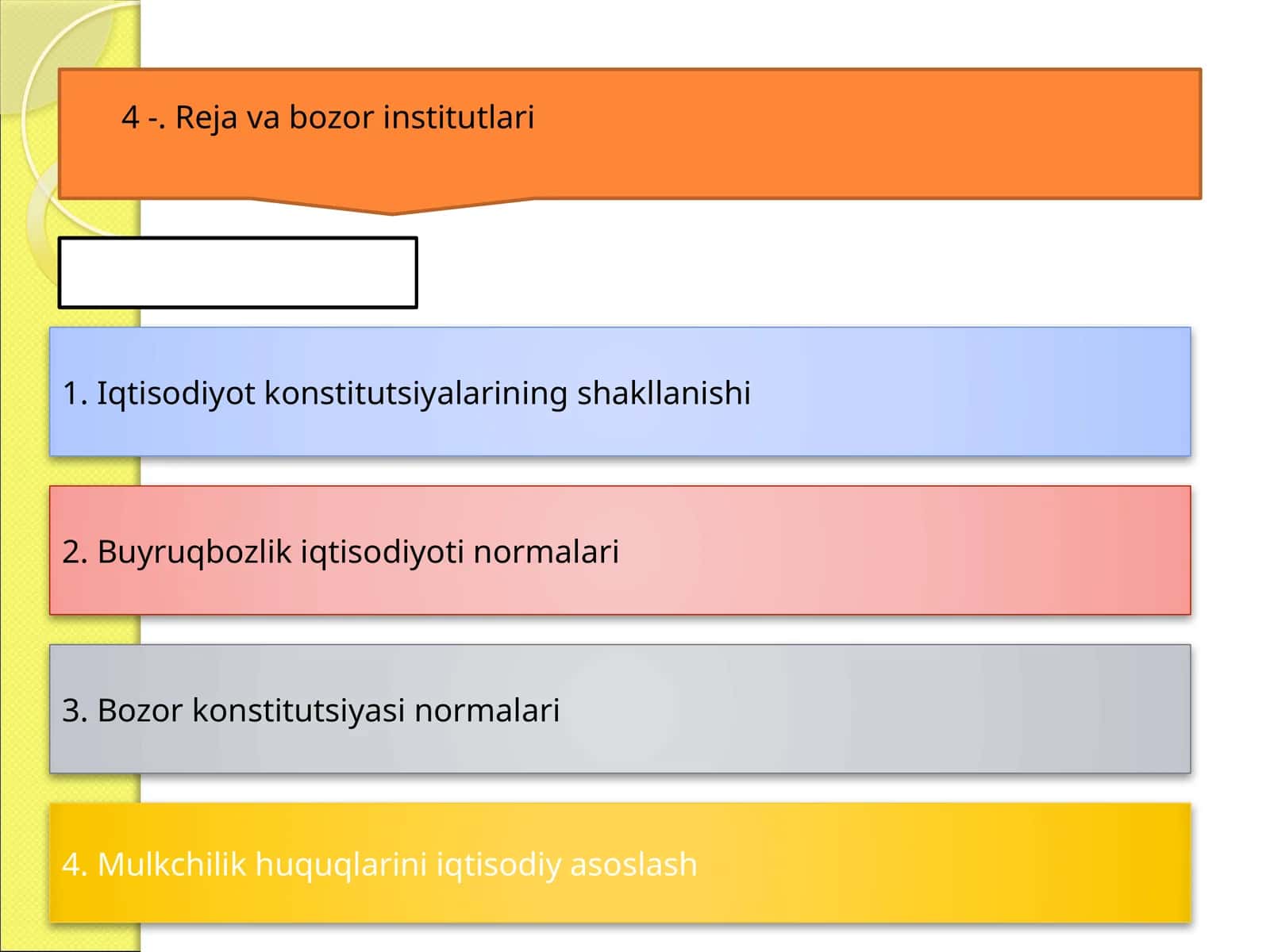 Bozor va Buyruqbozlik Tizimlari