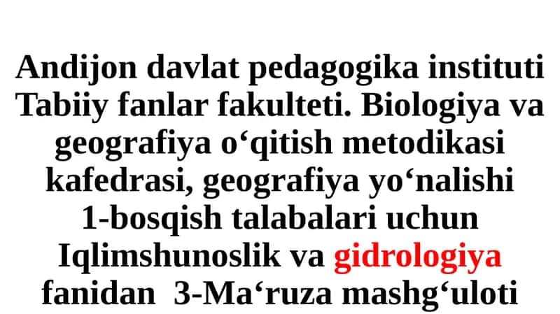 Tabiatda suvning aylanishi