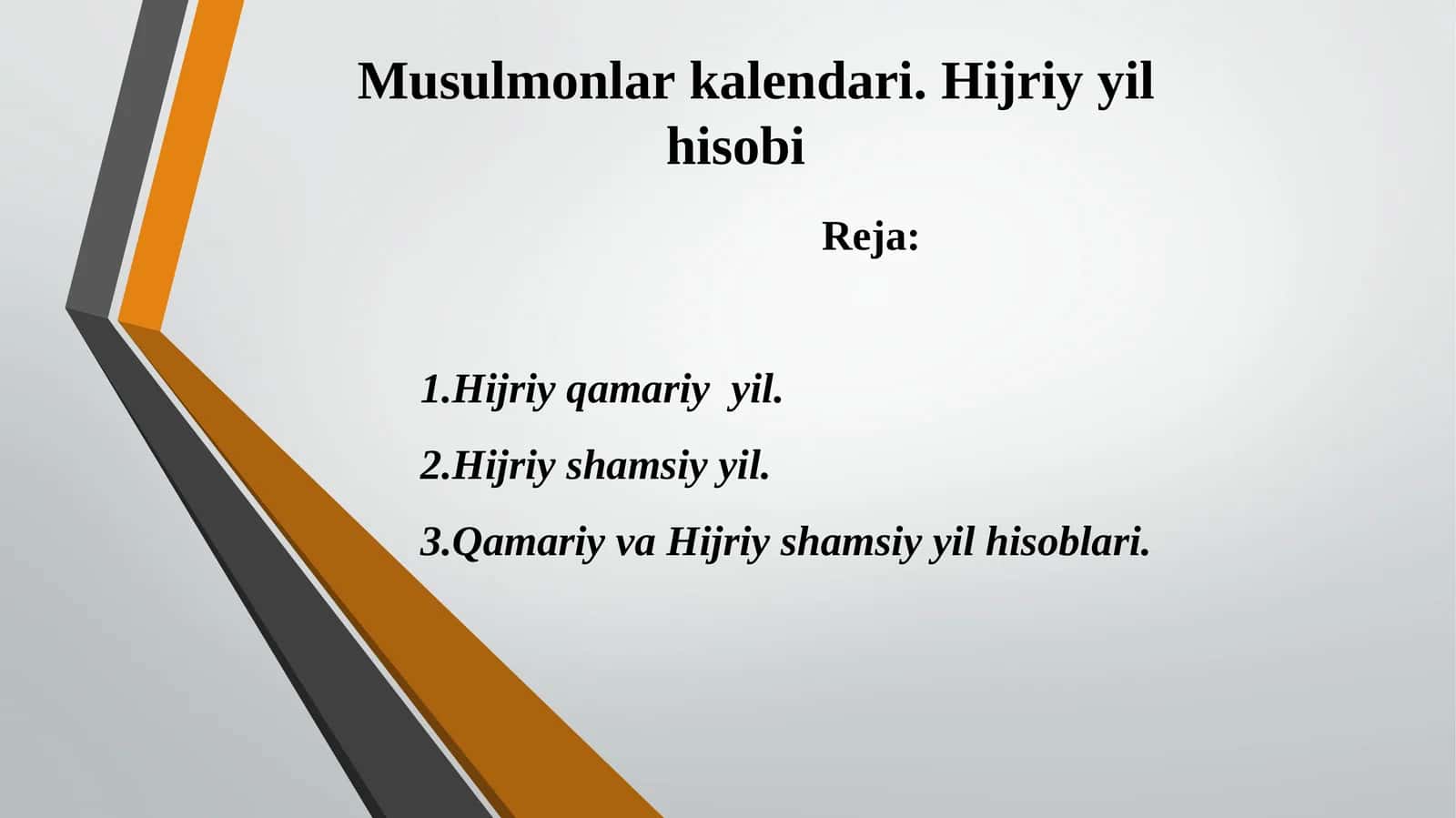 Musulmonlar kalendari.Hijriy yil hisobi