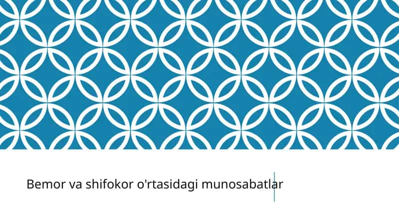Bemor va shifokor o'rtasidagi munosabatlar