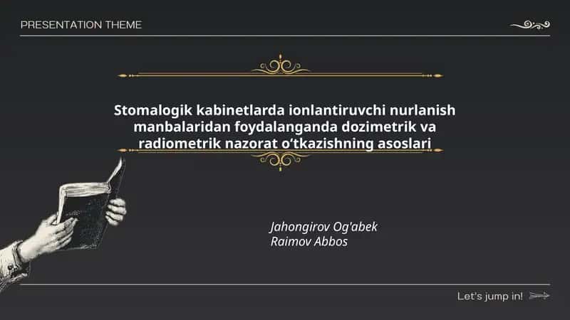 Stomalogik kabinetlarda ionlantiruvchi nurlanish manbalaridan foydalanganda dozimetrik va radiometrik nazorat о‘tkazishning asoslari