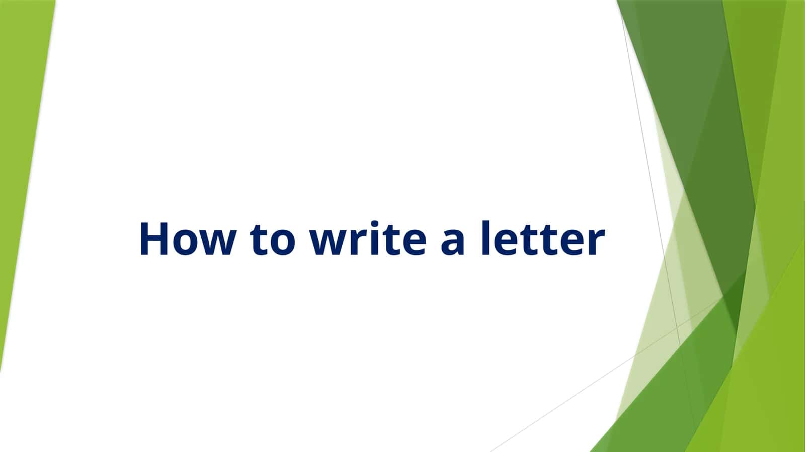 How to write a letter