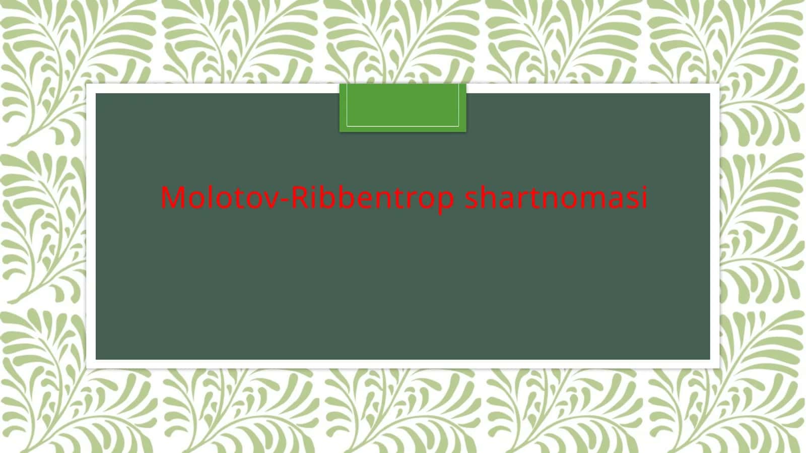 Molotov-Ribbentrop shartnomasi
