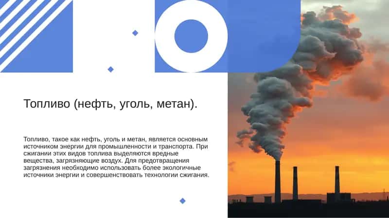 Топливо (нефть, уголь, метан)
