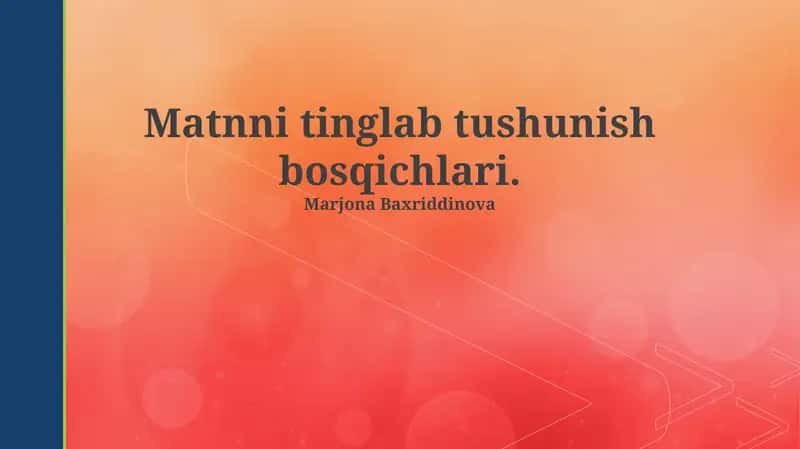 Eshitishni tushunish bosqichlari