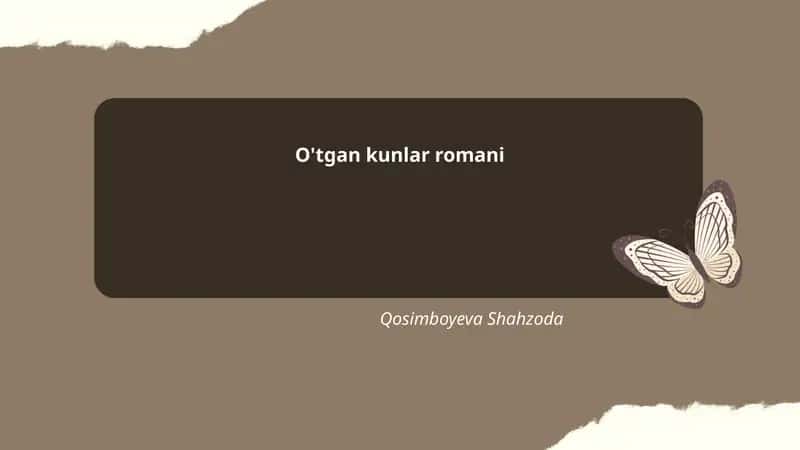 O'tgan kunlar romani