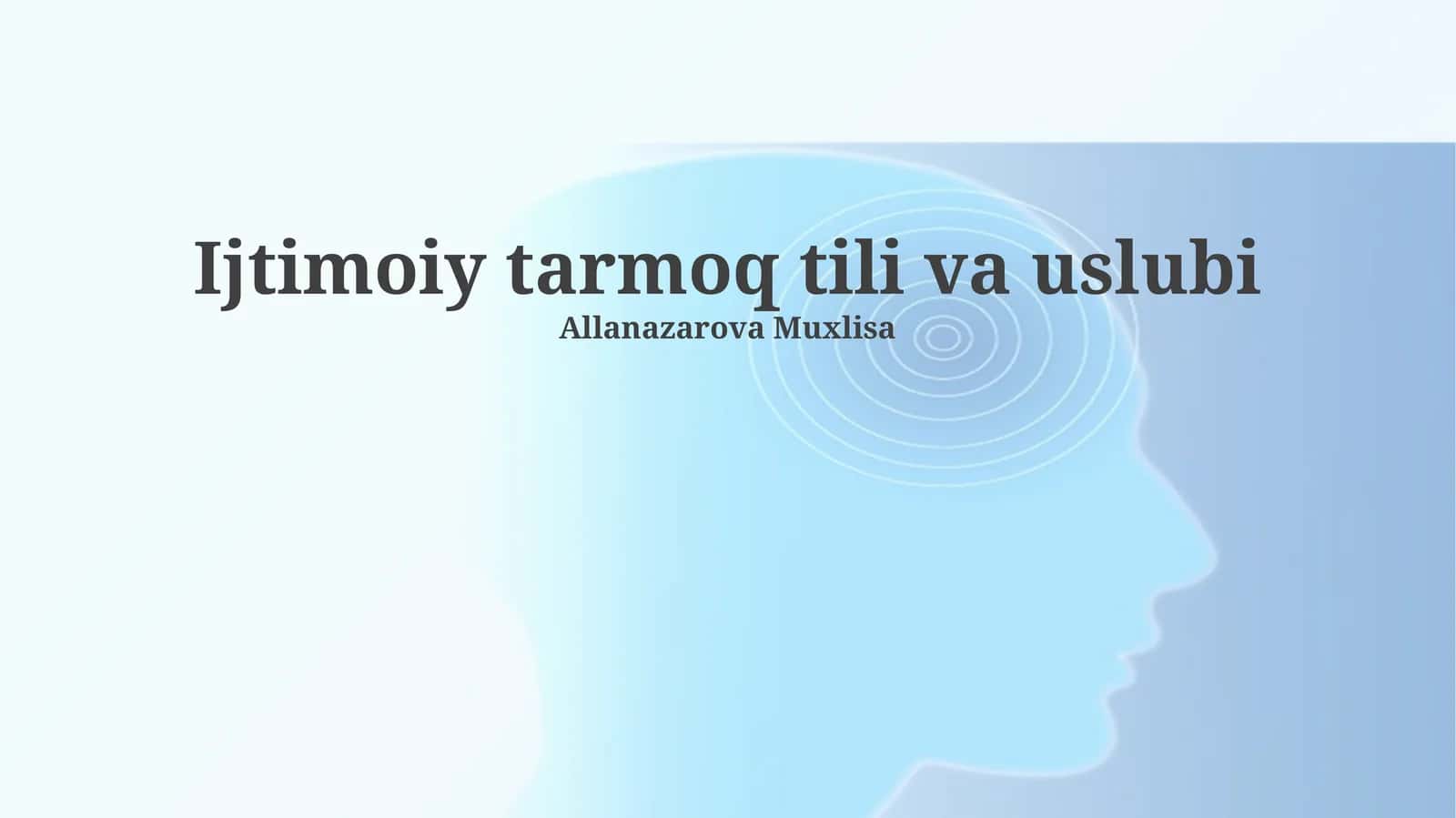 Ijtimoiy tarmoq tili va uslubi