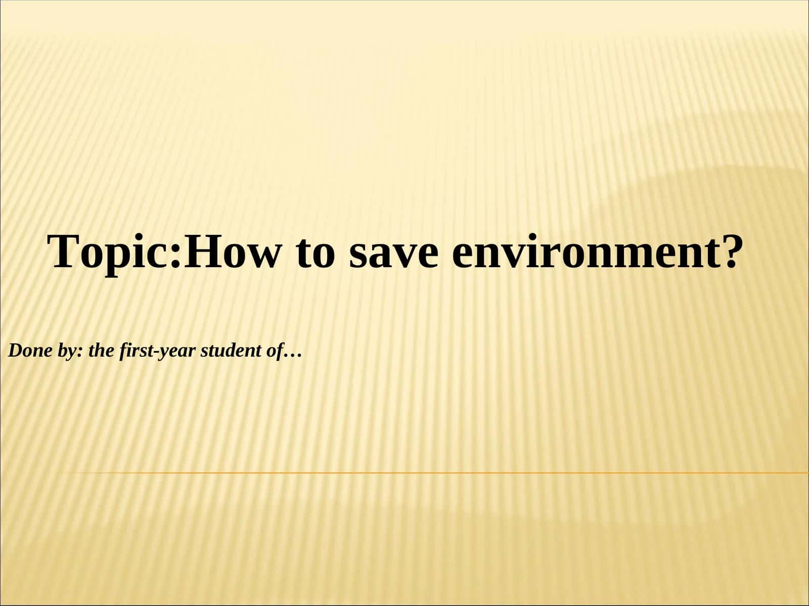 How to save environment?