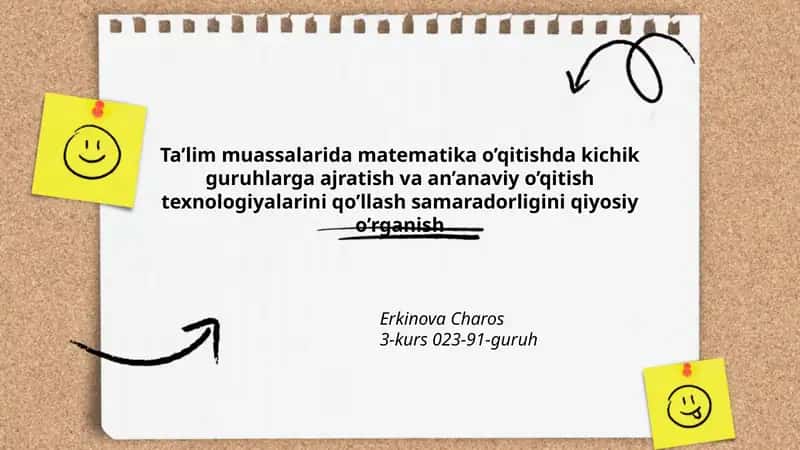Ta’lim muassalarida matematika o’qitish