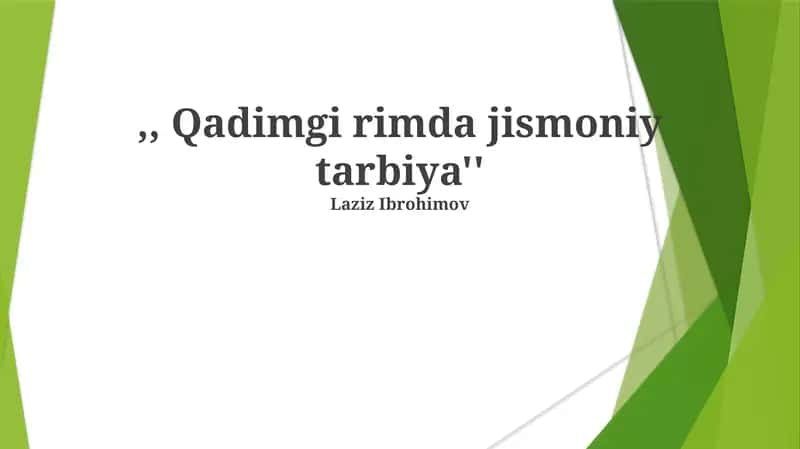 Qadimgi Rimda Jismoniy Tarbiya