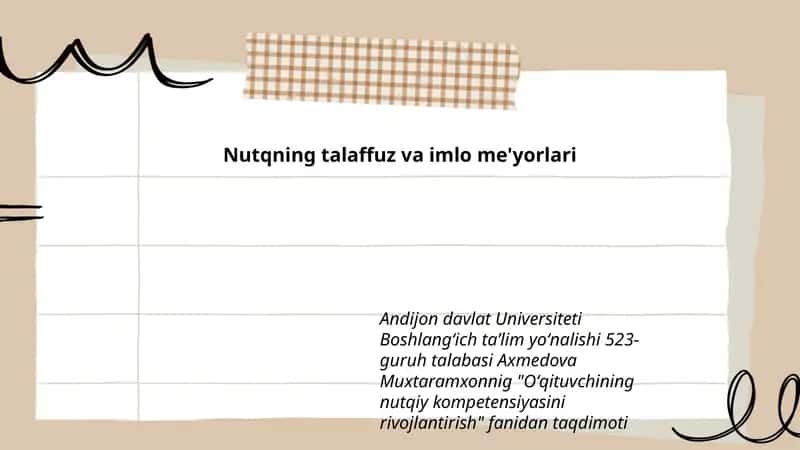 Oʻqituvchining nutqiy kompetensiyasini rivojlantirish