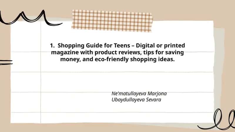Shopping Guide for Teens