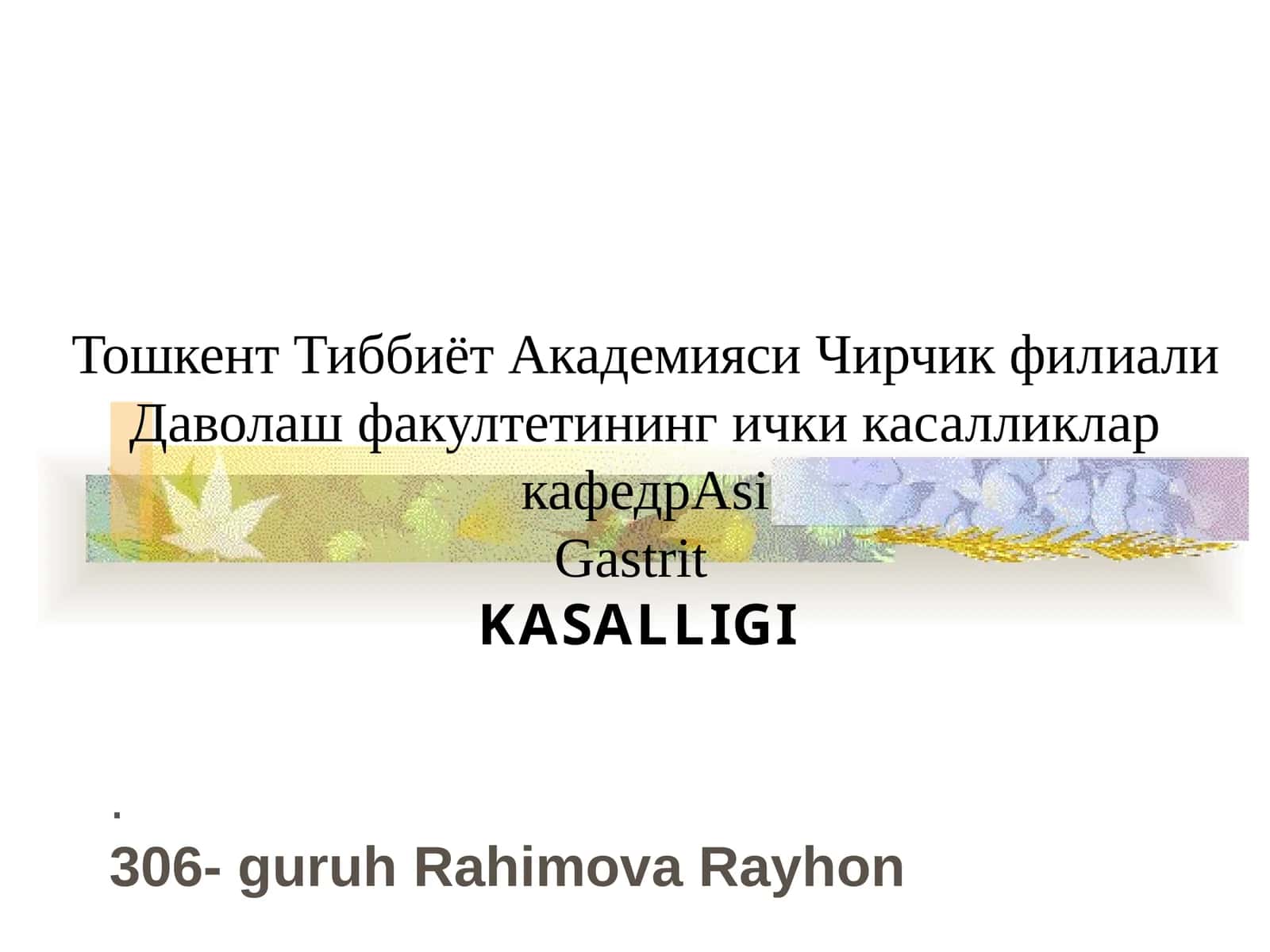 Gastrit kasalligi