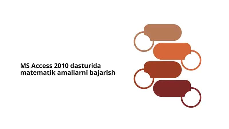 MS Access 2010 dasturida matematik amallarni bajarish