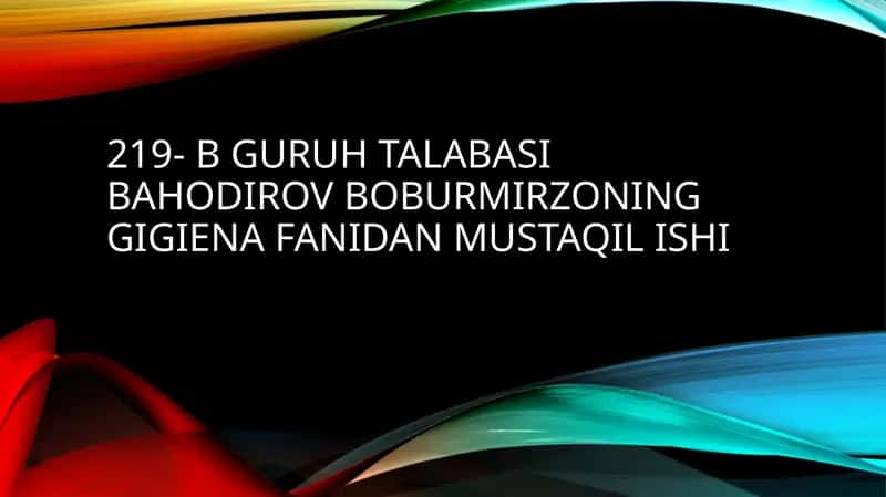 Oziqlanishning gigienik tartibi