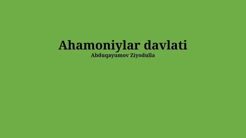 Ahemoniylar imperiyasi