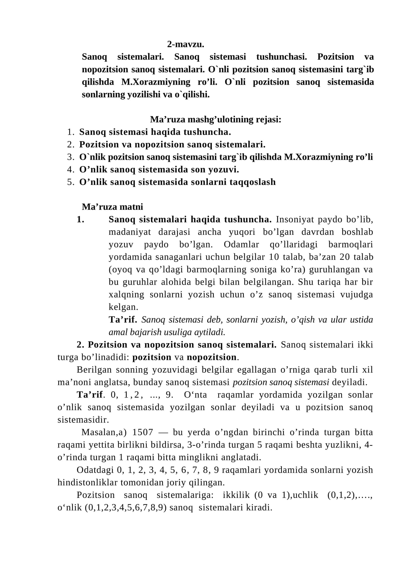 Sanoq sistemalari