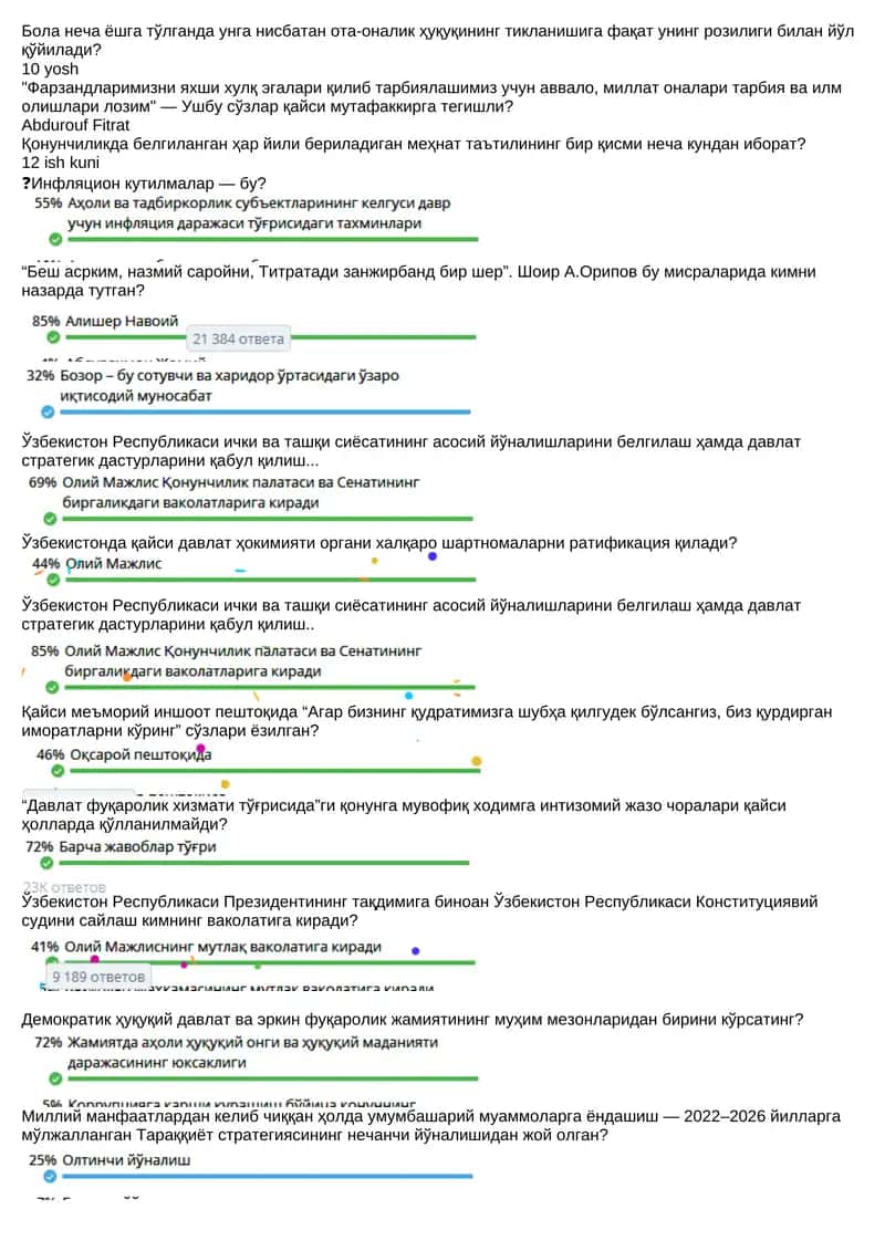 Ўзбекистон Республикаси ички ва ташқи сиёсатининг асосий йўналишларини белгилаш ҳамда давлат стратегик дастурларини қабул қилиш